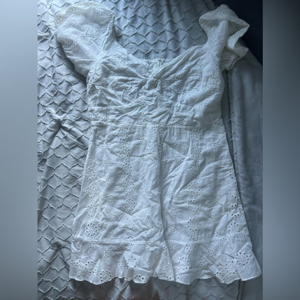 eyelet mini dress